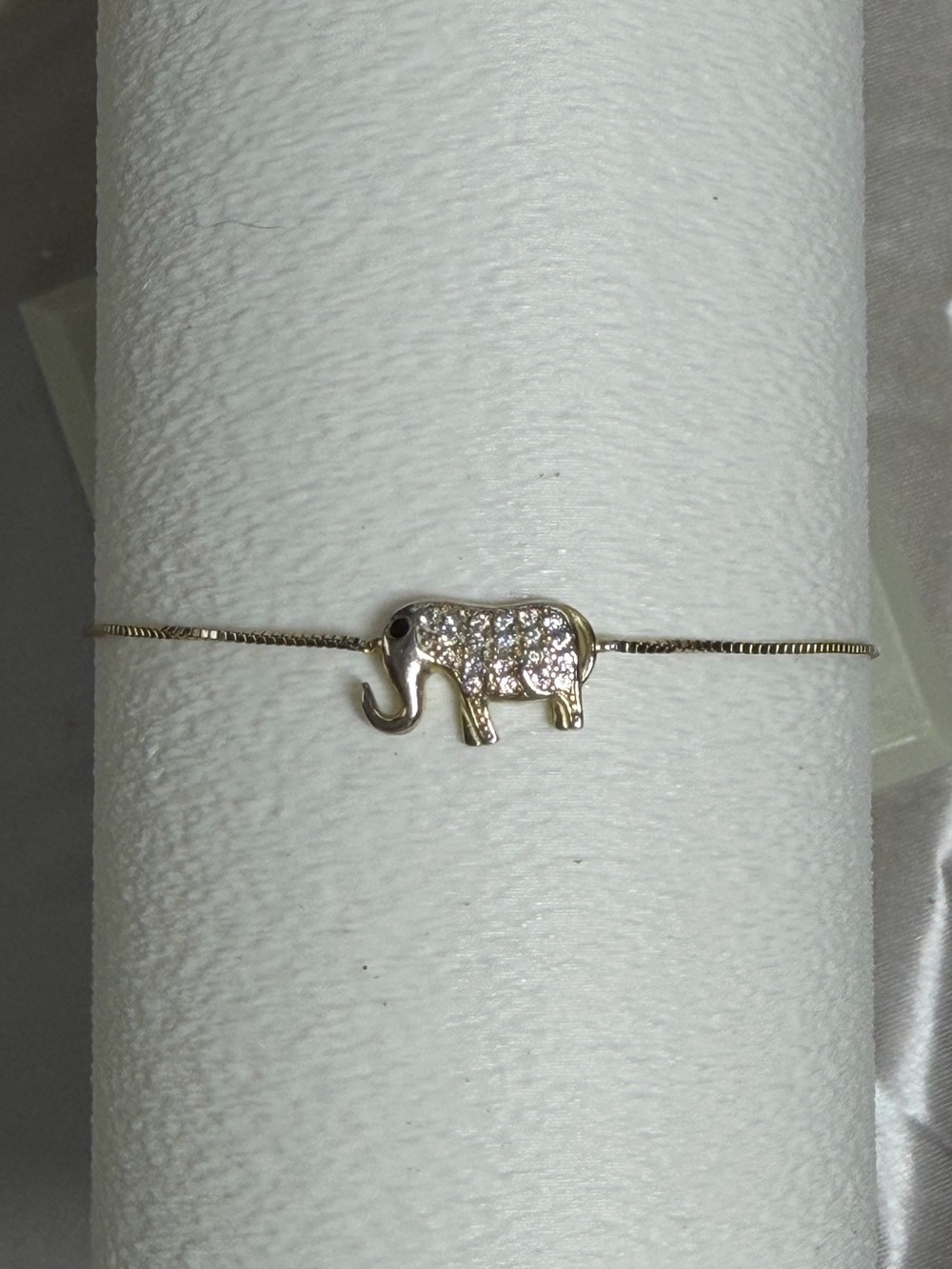 925 Sterling Silver Elephant Bolo Bracelet - Adjustable Sliding Box Chain